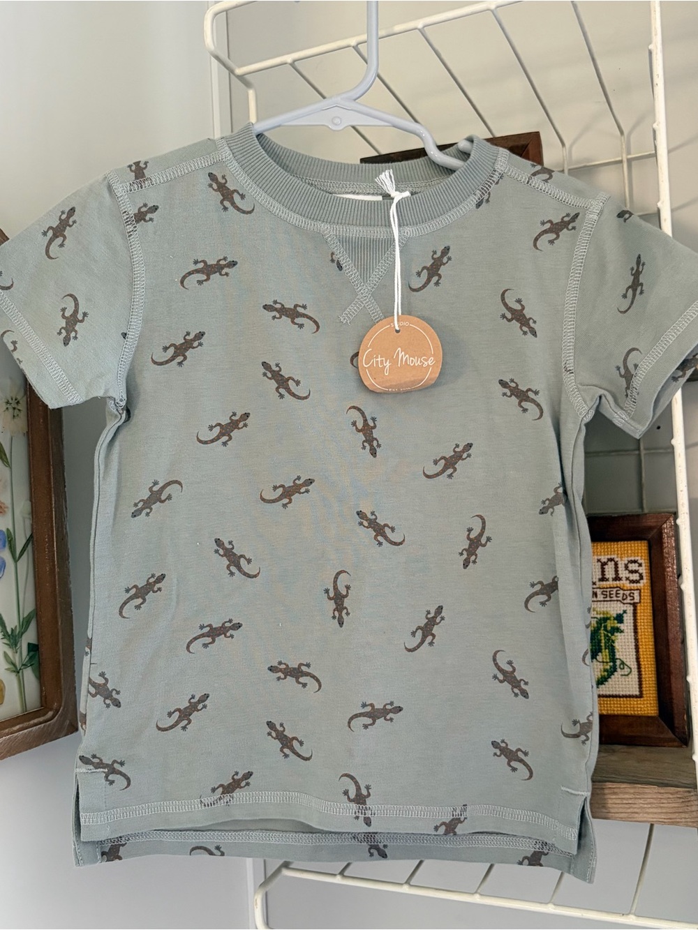 NWT City Mouse Lizard-Print Tee 3yr